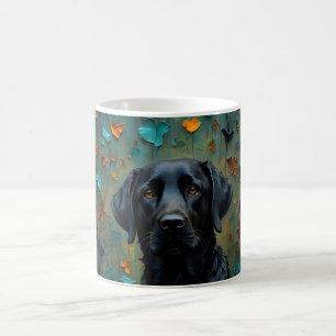 Caneca De Café Black Labrador in Leaves