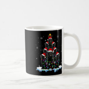 Caneca De Café Black Labrador Papai noel Árvore de Natal Luzes Xm