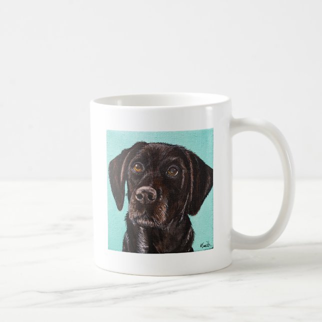 Caneca De Café Black Labrador - Pintura Poppy (Direita)