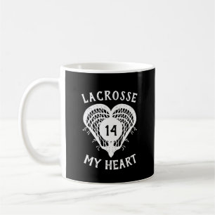 Caneca De Café Black Lacrosse My Heart