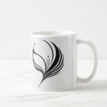 Black Leafy Elegance Modern Mug /Nature's Touch