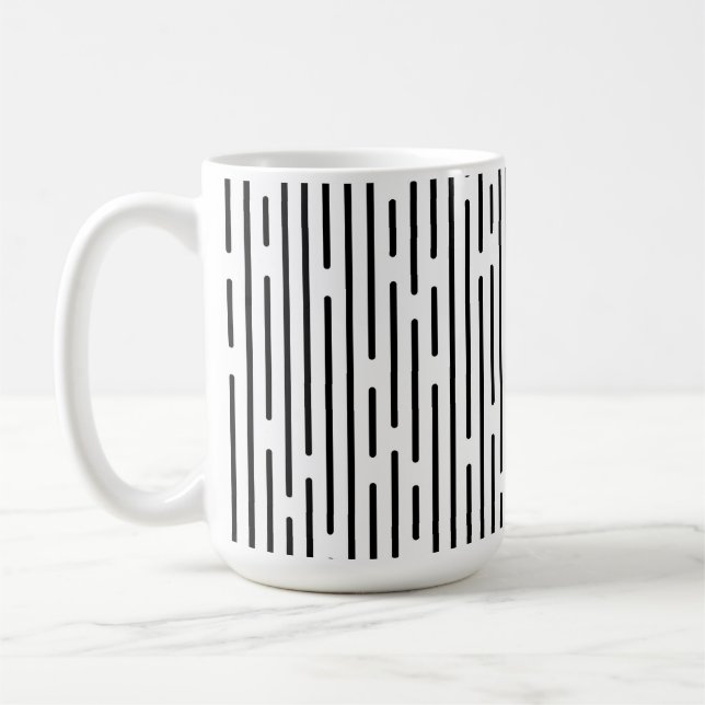 Caneca De Café Black Line Geometric Pattern (Esquerda)