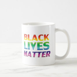Caneca De Café Black Lives Matter arco-íris moderno lgbt