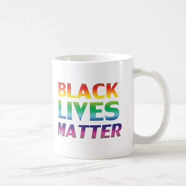 Caneca De Café Black Lives Matter arco-íris moderno lgbt (Direita)