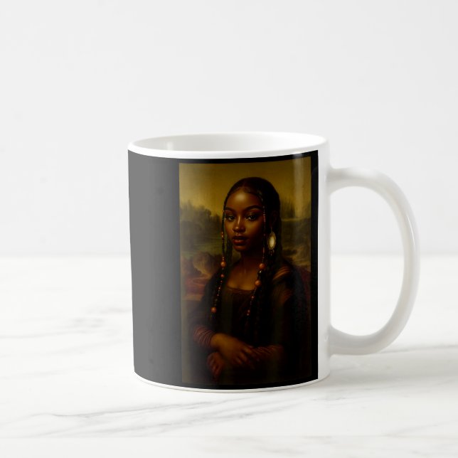 Caneca De Café Black Mona Lisa Afro African American Melanin Blac (Direita)