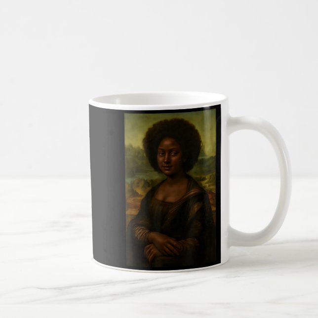 Caneca De Café Black Mona Lisa Afro African Melanin Black History (Direita)