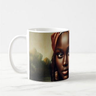 Caneca De Café Black Mona Lisa Reimagined Art Print – Afrocentric