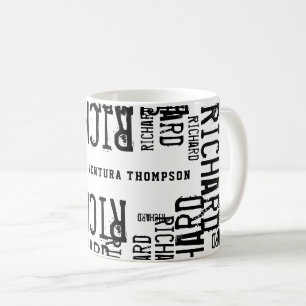 Caneca De Café Black Name White Mug
