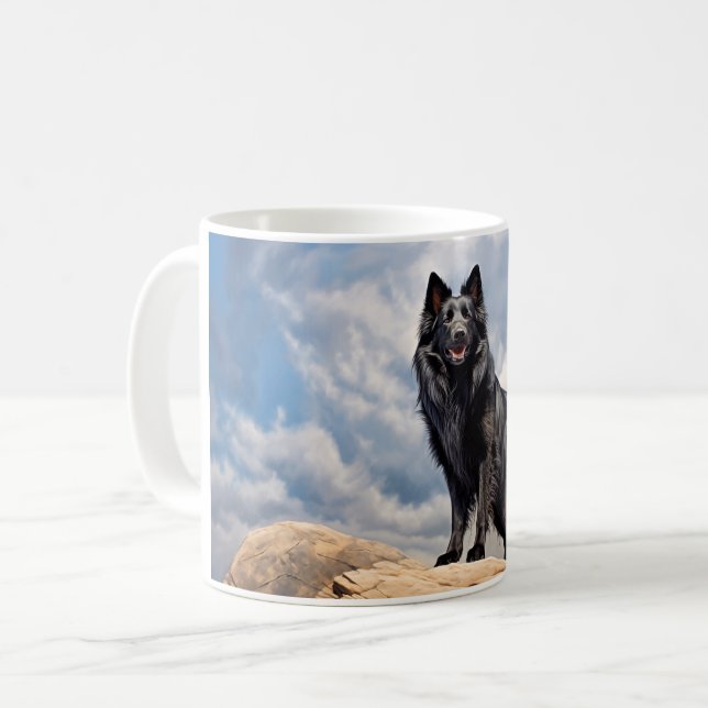 Caneca De Café Black Old German shepherd dog (Frente Esquerda)