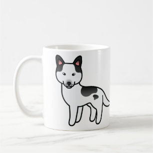 Caneca De Café Black Piebald Cartoon Siberian Husky