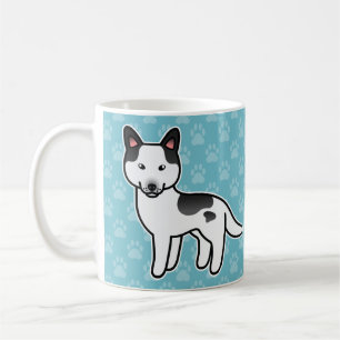 Caneca De Café Black Piebald Cartoon Siberian Husky