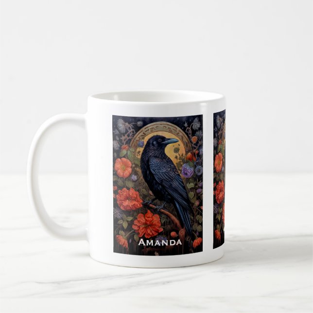Caneca De Café Black Raven Dark Gothic (Esquerda)