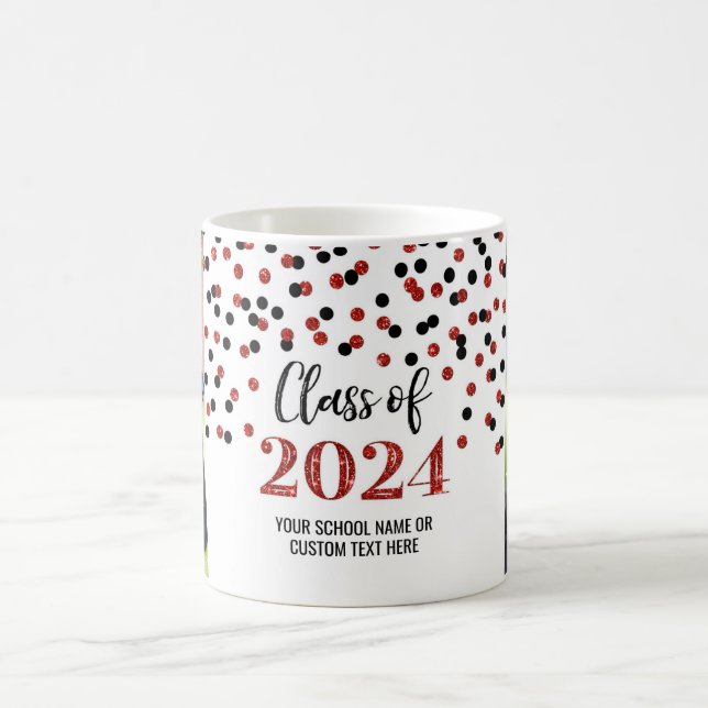 Caneca De Café Black Red Class of 2024 Coffee Mug (Centro)