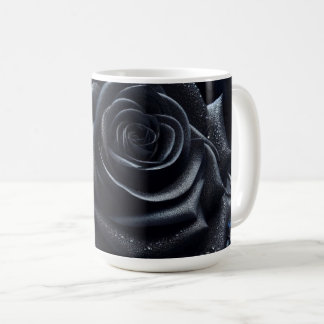 Caneca De Café Black Rose on Black Brocade