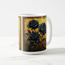 Caneca De Café Black Roses
