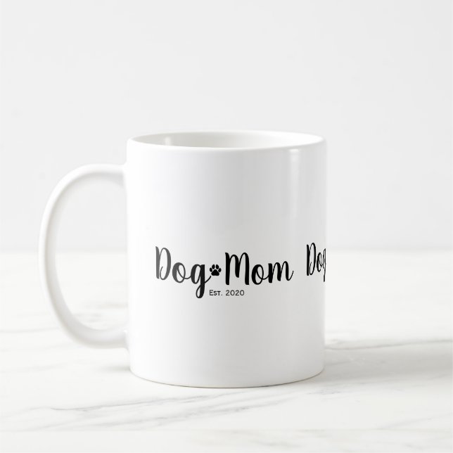 Caneca De Café Black Script Established Dog Mom  (Esquerda)