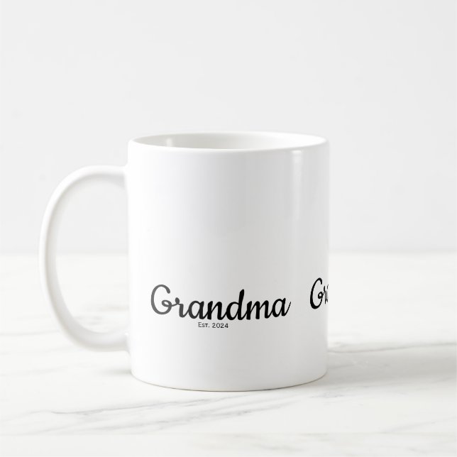 Caneca De Café Black Script Established Grandma (Esquerda)