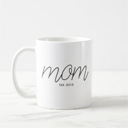 Caneca De Café Black Script Established Mom 