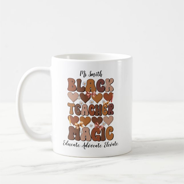 Caneca De Café Black Teacher Magic Personalized Mug (Esquerda)