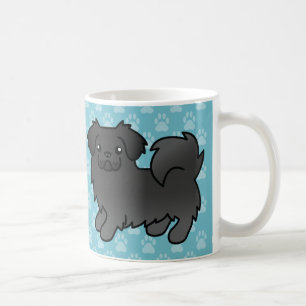 Caneca De Café Black Tibetan Spaniel Cão de Cartoon