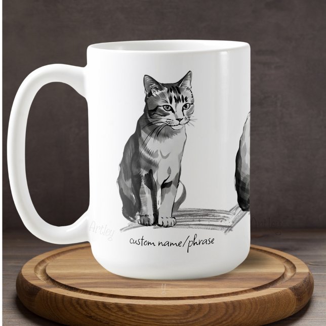 Caneca De Café Black White Bel("Bela Branca Branca") - Nome Perso (Criador carregado)