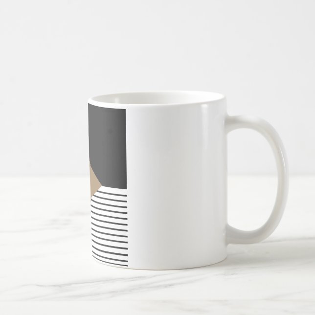 Caneca De Café Black White Colorblock e Brown Diamond (Direita)