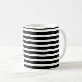 Caneca De Café black-white stripes – schwarz-weiß gestreift