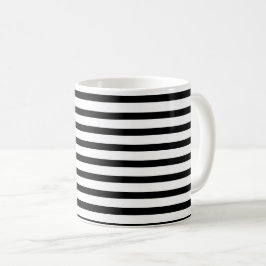Caneca De Café black-white stripes – schwarz-weiß gestreift