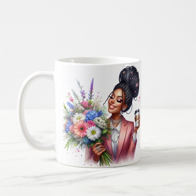 Caneca De Café Black woman melanin sista African American women (Esquerda)