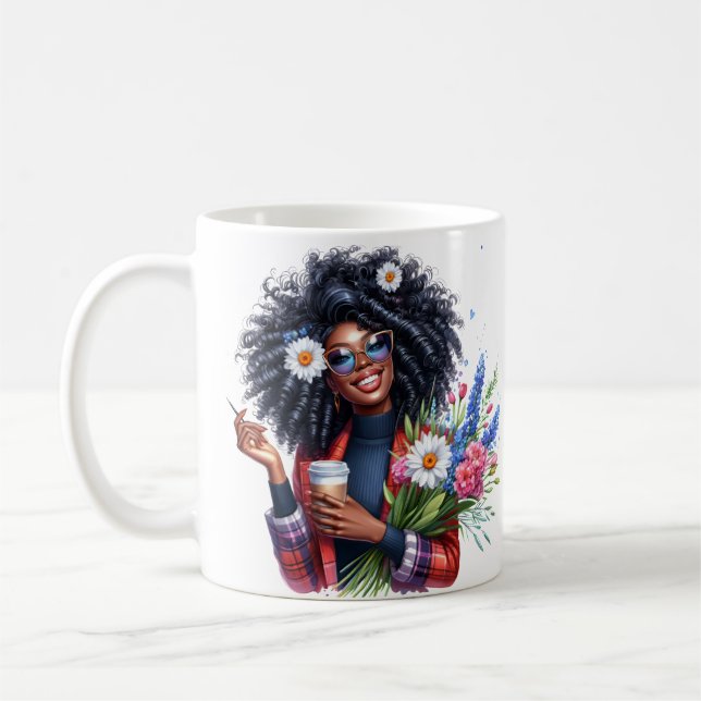 Caneca De Café Black woman melanin sista African American women (Esquerda)