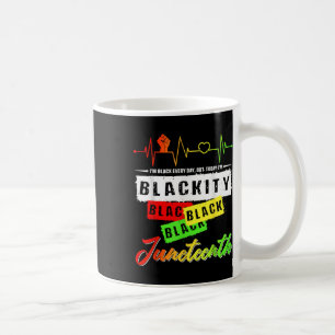 Caneca De Café Blackity Black Funny Hearbbeat Juneteenésimo Orgul