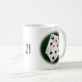 Caneca De Café Blackjack 21 ponto - Oito, Oito, Cinco