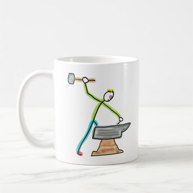 Caneca De Café Blacksmithing Stickman (Esquerda)