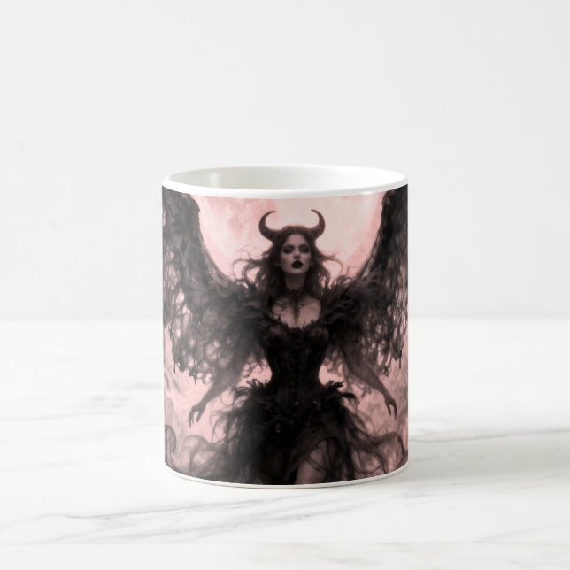 Caneca De Café Blackwing Moon - AI Fantasy Digital Art Print (Centro)