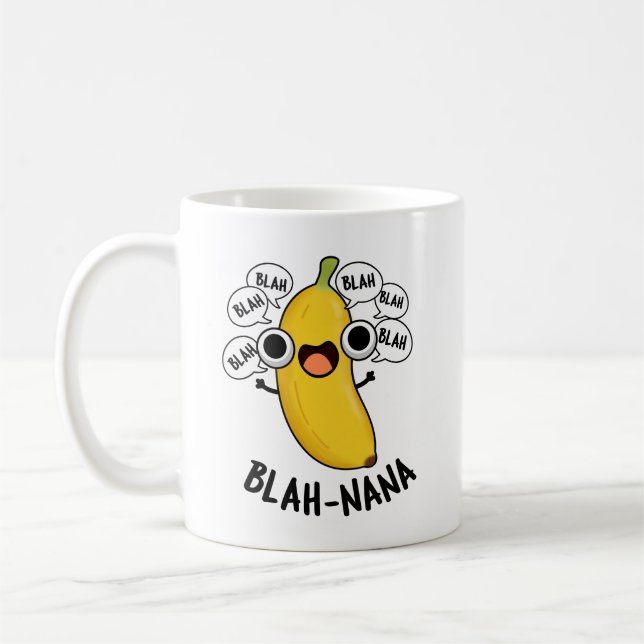 Caneca De Café Blah-nana Funny Banana Pun (Esquerda)