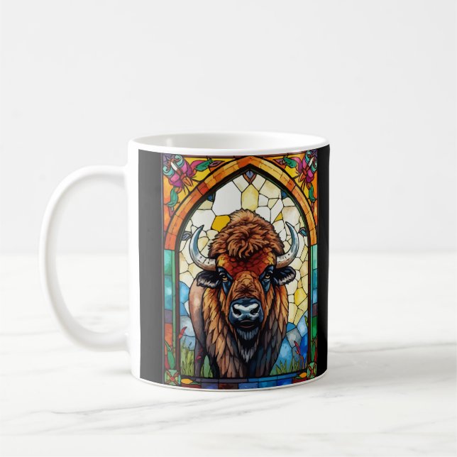 Caneca De Café Blank Customizable  Buffalo, Bison Wildlife Animal (Esquerda)