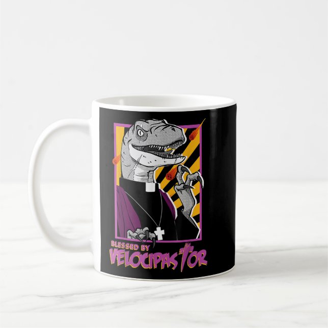 Caneca De Café Bless By Velocipastor, Cool Dinosaur Parish Priest (Esquerda)