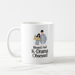 Caneca De Café Blessed and K-Drama Obsessed