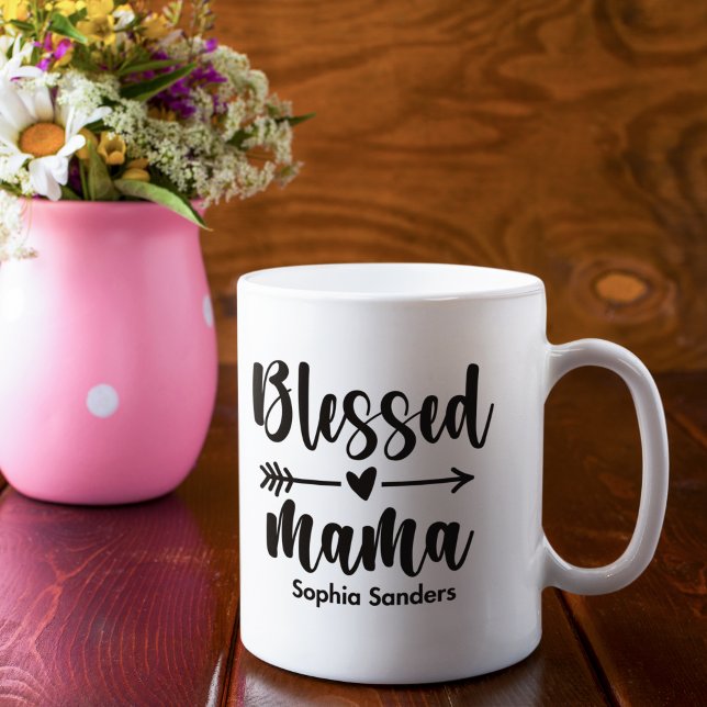 Caneca De Café Blessed Mama Cute Mom (Criador carregado)