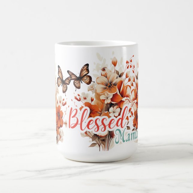 Caneca De Café Blessed Mama Floral Borboleta  (Centro)