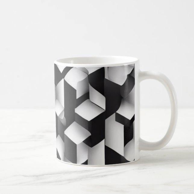 Caneca De Café Blisas Geométricas - Mug Texturizado 3D (Direita)