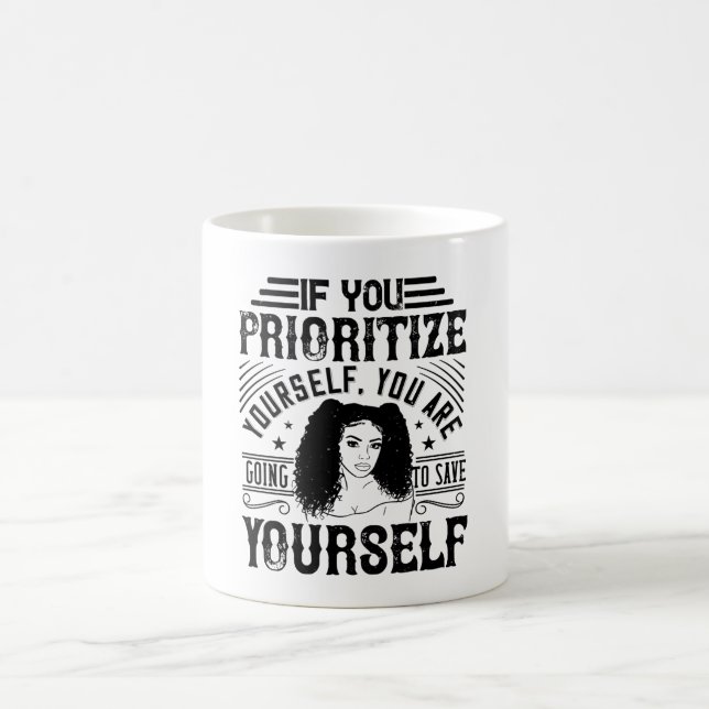 Caneca De Café BLM - Priorize a si mesmo, salve-se (Centro)