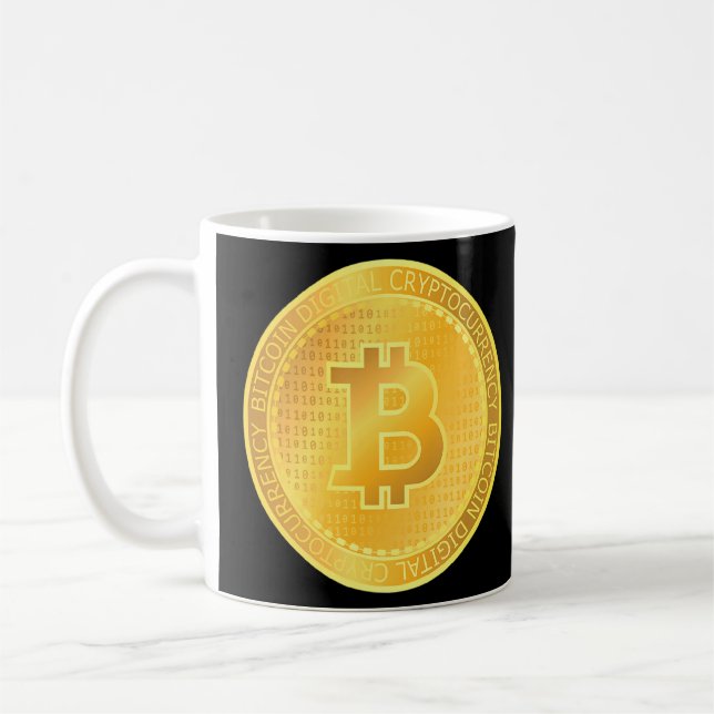 Caneca De Café Blockchain Bt Do Criptocurrency Trader Crypto (Esquerda)