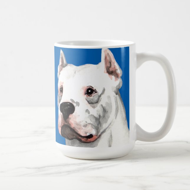Caneca De Café Bloco da cor de Dogo Argentino (Direita)