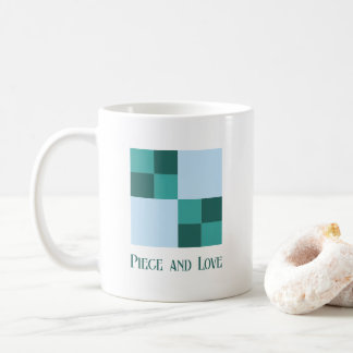 Caneca De Café Bloco de Colcha Double Four Patch 3 Cores Punny