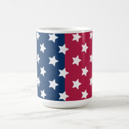 Caneca De Café Bloco De Cor Azul E Vermelho Com Estrelas Brancas