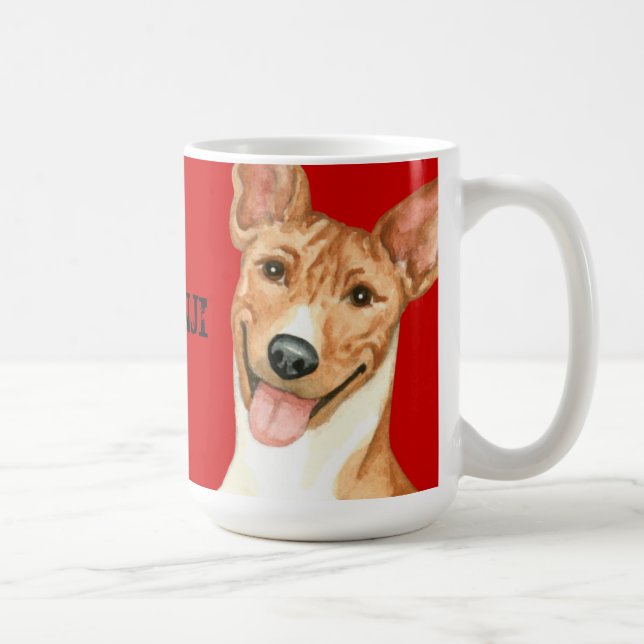 Caneca De Café Bloco de Cores Basenji (Direita)