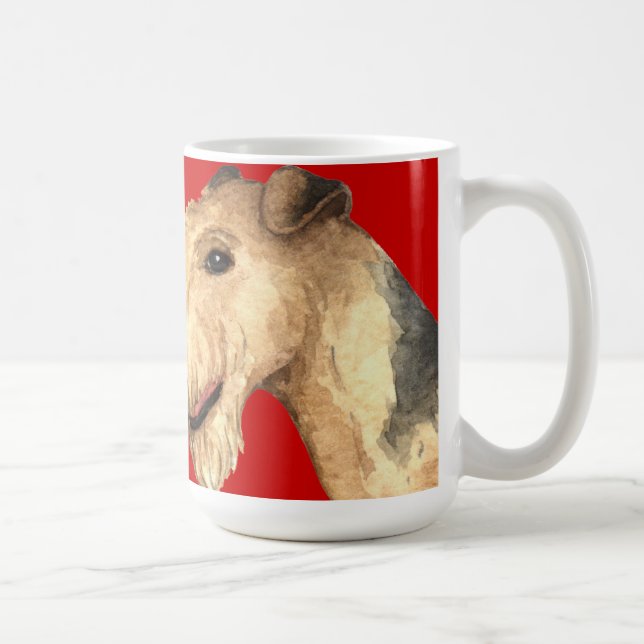 Caneca De Café Bloco de Cores de Terrier Lakeland (Direita)