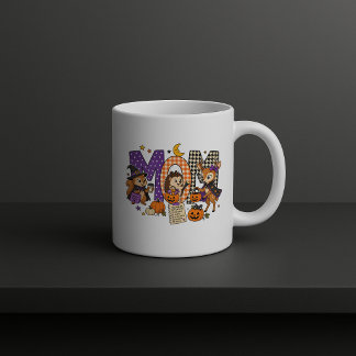 Caneca De Café Bloco de Letras de Carta de Mãe Assustadora