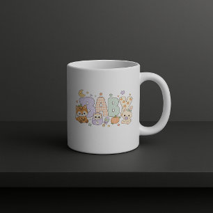 Caneca De Café Bloco de Letras do Primeiro Halloween do Bebê 